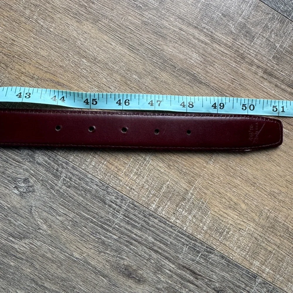 Yves Saint Laurent YSL Mens Reversible‎ Leather Belt Black Burgundy Size 46